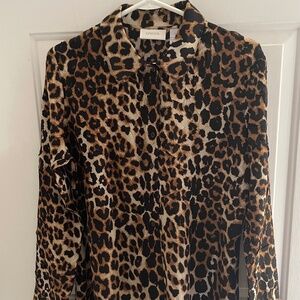 CHICO'S Leopard print blouse Chico’s size 1